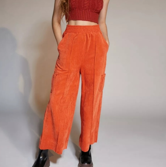 UO URBAN OUTFITTERS | drapey soft corduroy wide leg high waist pants - Picture 9 of 10